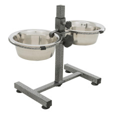 Suporte Duplo Com 2 Gamelas Em Inox 0.2 Lt Suporte Duplo Com 2 Gamelas Em Inox 0.2 Lt